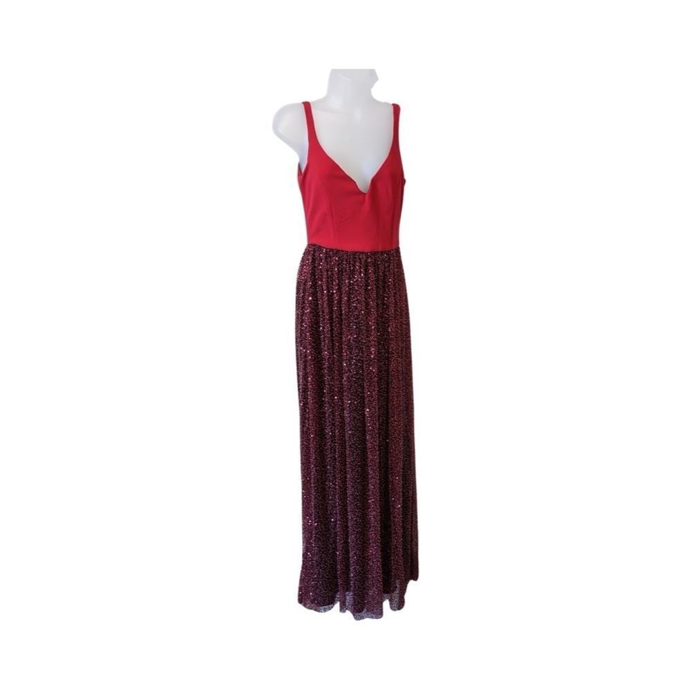 Parker Red and sequined Formal Dress Size small